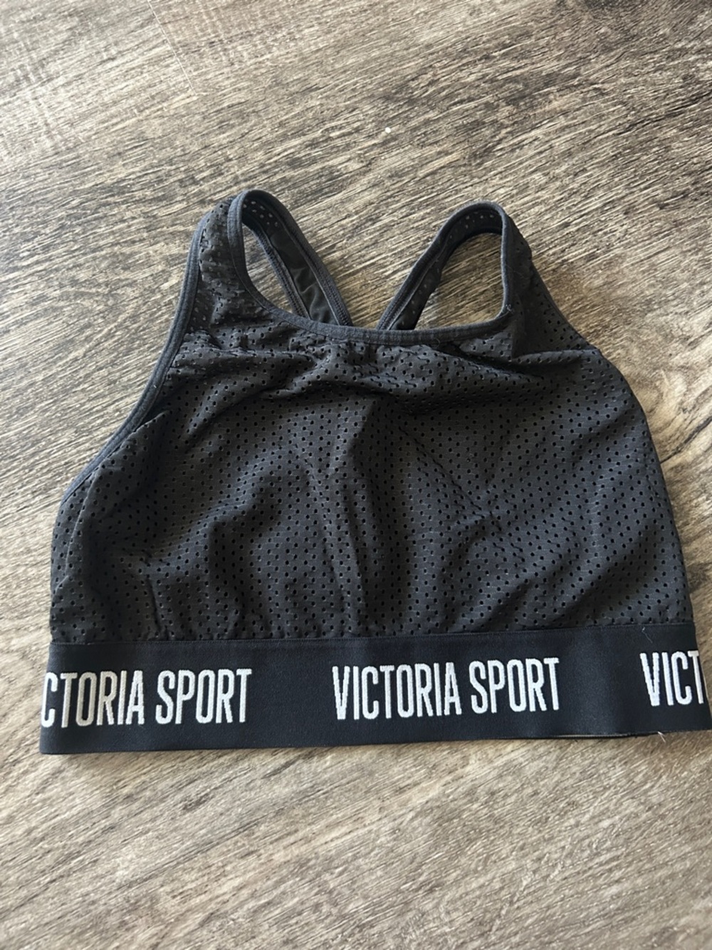 Victoria's Secret Sport Black Mesh Racerback Sports Bra